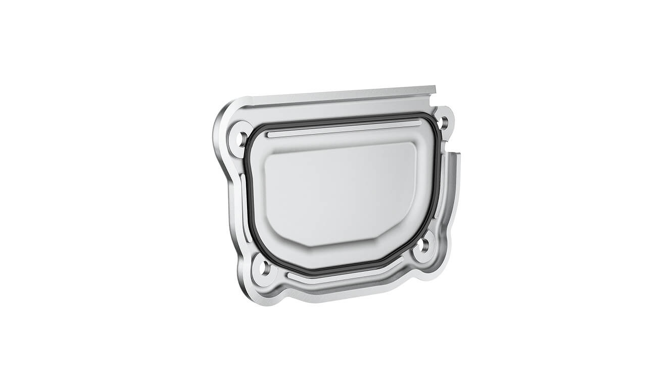 Functional integration and shielding: TopSeal™ cover with integrated gasket.