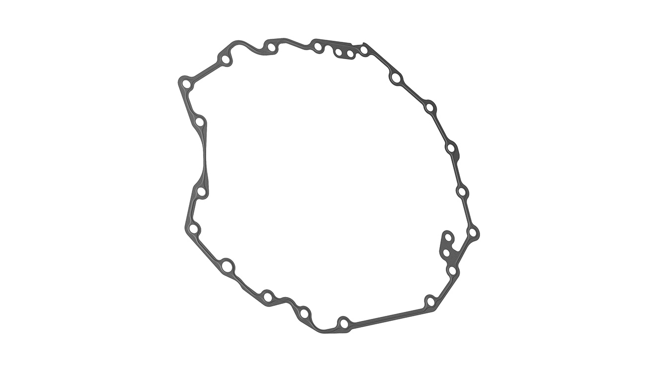 Metaloseal™ gaskets are highly elastic with minimum assembly forces.  Pictured: Housing gasket with optimized screw force distribution.
