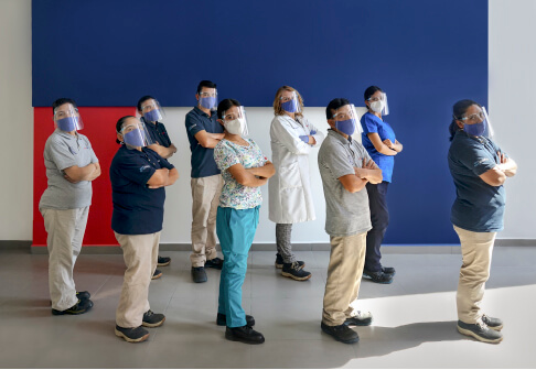 The medical and cleaning team at our plant in Toluca, Mexico.
